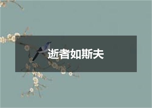 逝者如斯夫