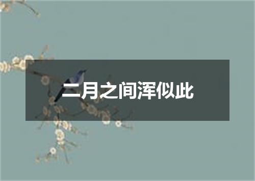 二月之间浑似此