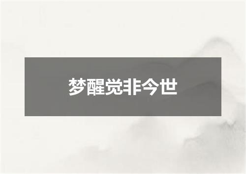 梦醒觉非今世