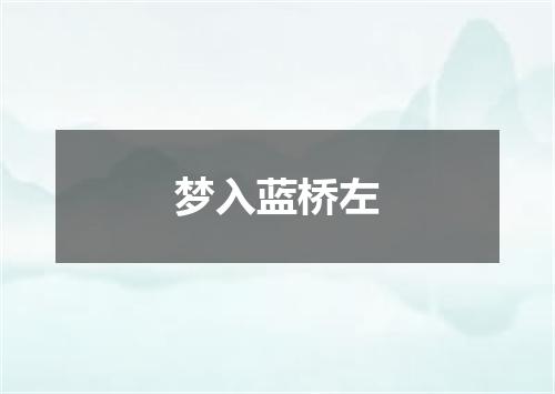 梦入蓝桥左