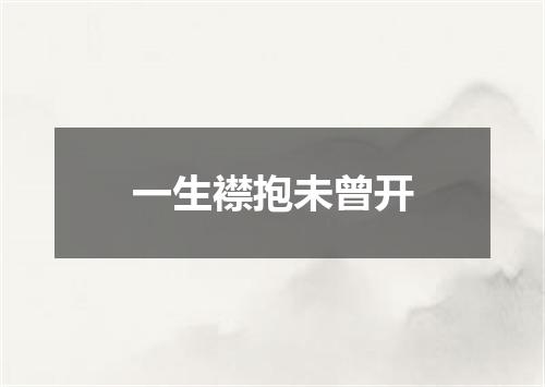 一生襟抱未曾开