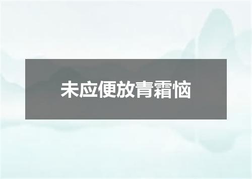 未应便放青霜恼