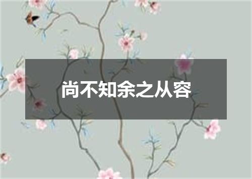 尚不知余之从容
