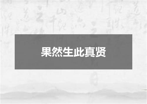 果然生此真贤