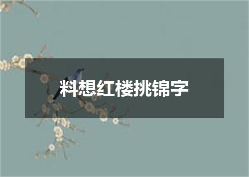 料想红楼挑锦字