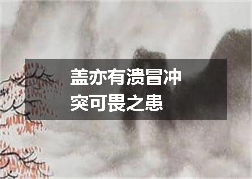 盖亦有溃冒冲突可畏之患