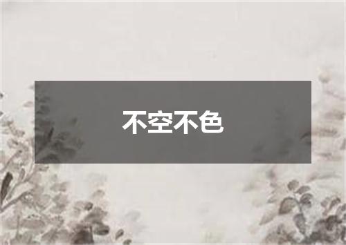 不空不色