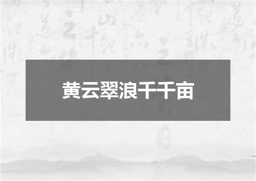 黄云翠浪千千亩