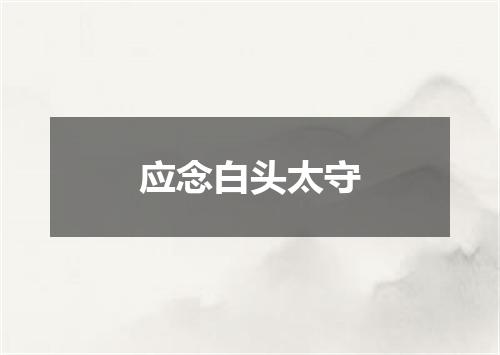 应念白头太守
