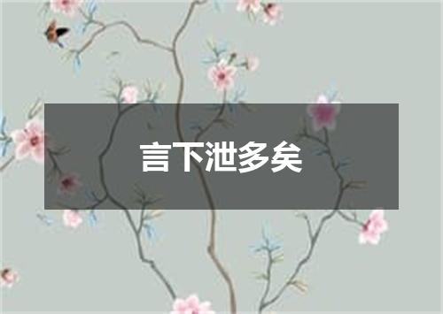 言下泄多矣