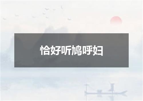 恰好听鸠呼妇