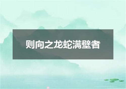 则向之龙蛇满壁者