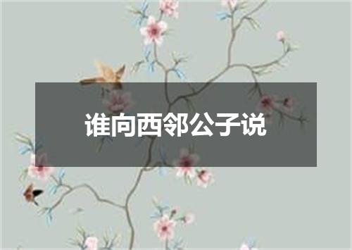 谁向西邻公子说