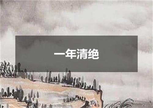 一年清绝