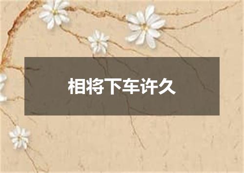 相将下车许久