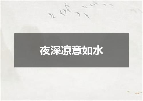 夜深凉意如水