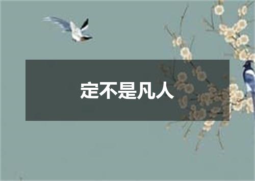 定不是凡人