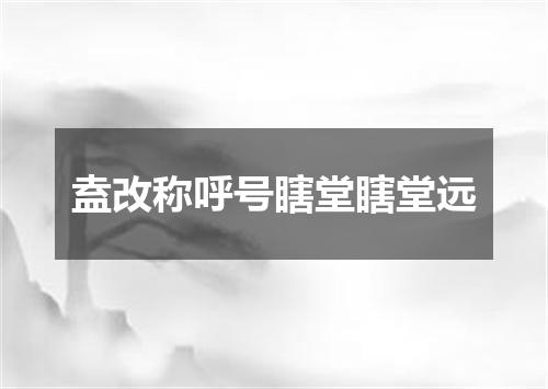 盍改称呼号瞎堂瞎堂远