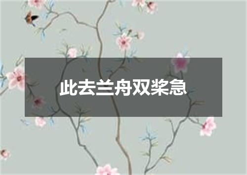 此去兰舟双桨急