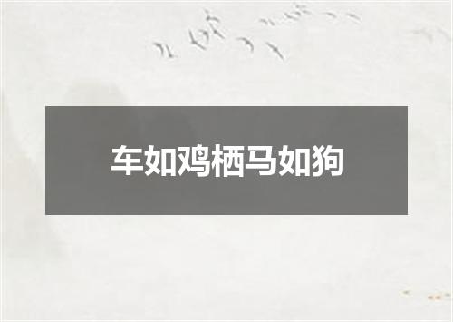车如鸡栖马如狗