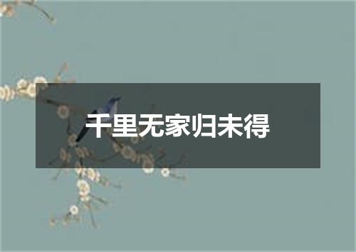 千里无家归未得