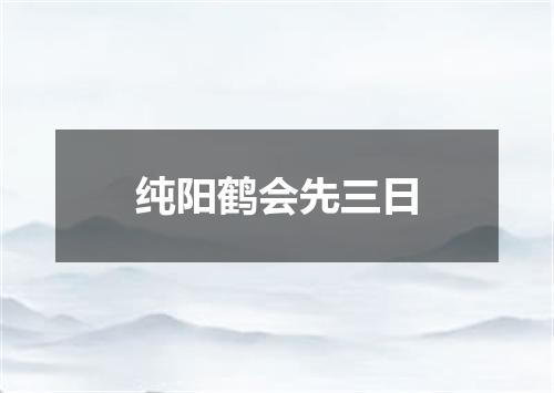 纯阳鹤会先三日