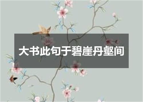 大书此句于碧崖丹壑间