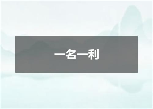 一名一利