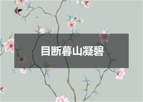 目断暮山凝碧