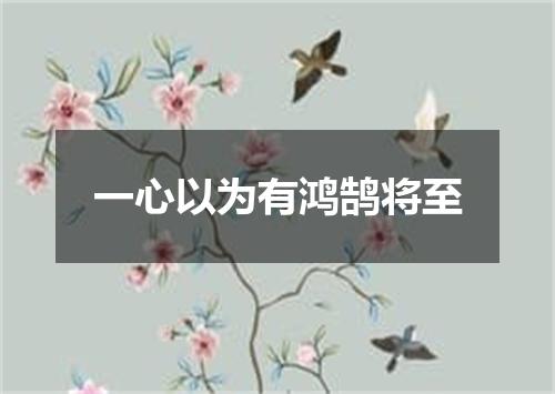 一心以为有鸿鹄将至
