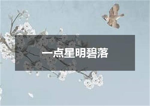 一点星明碧落