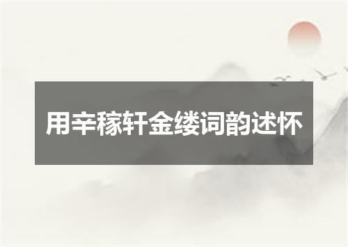 用辛稼轩金缕词韵述怀