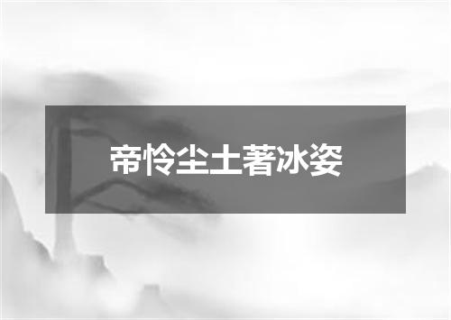 帝怜尘土著冰姿