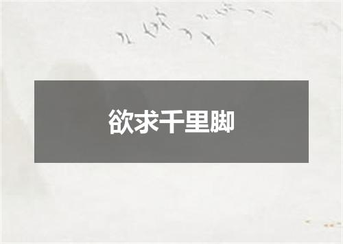 欲求千里脚