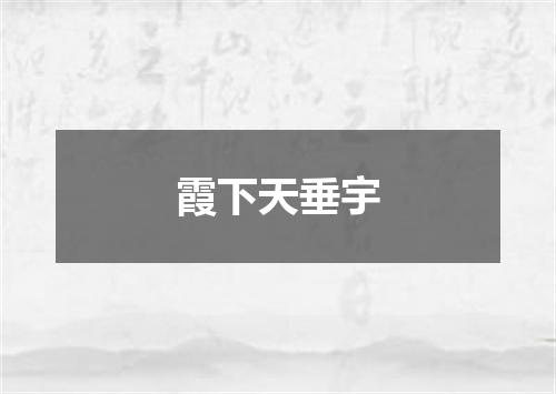 霞下天垂宇