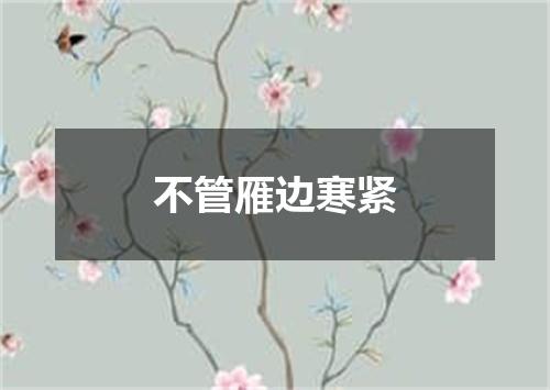 不管雁边寒紧