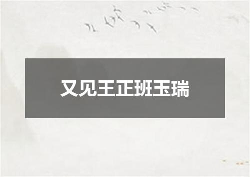 又见王正班玉瑞