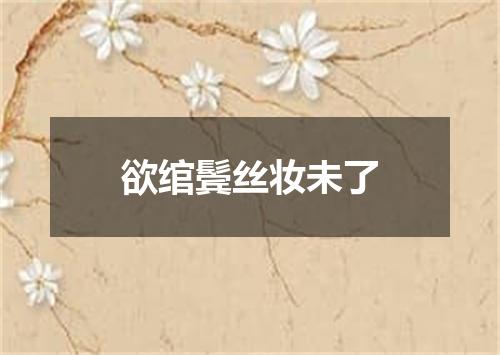 欲绾鬓丝妆未了