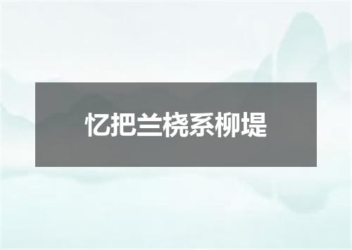 忆把兰桡系柳堤