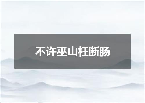 不许巫山枉断肠