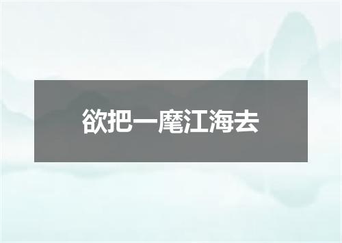 欲把一麾江海去