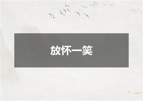 放怀一笑