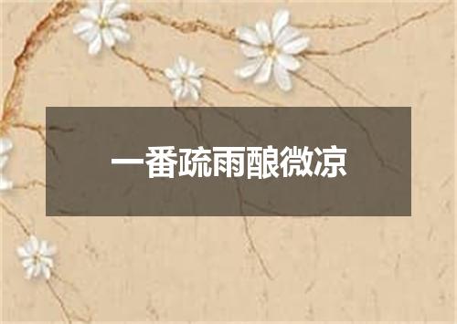 一番疏雨酿微凉