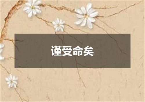 谨受命矣