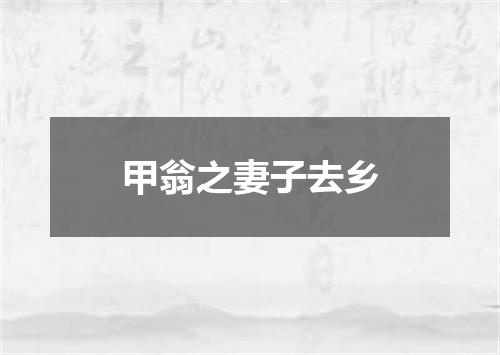 甲翁之妻子去乡