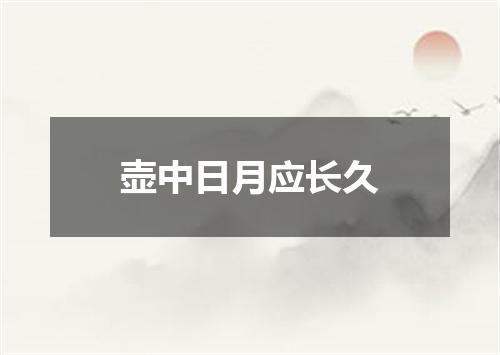 壶中日月应长久