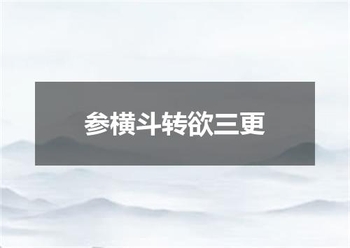 参横斗转欲三更