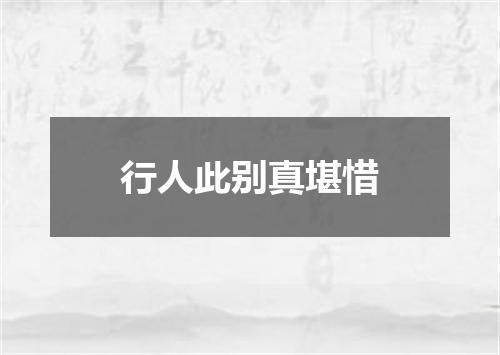 行人此别真堪惜