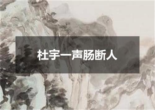 杜宇一声肠断人