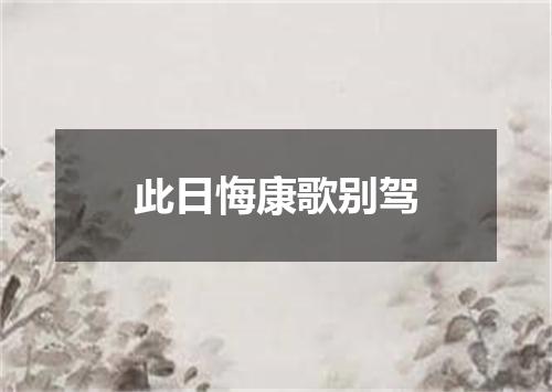 此日悔康歌别驾